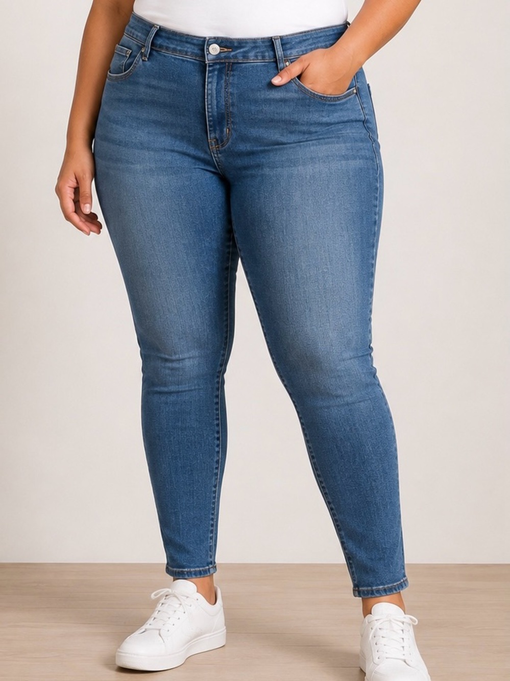 Denizen from Levi's Jeans Size 18 Blue Denim Mid Rise Stretch Skinny Jeans
